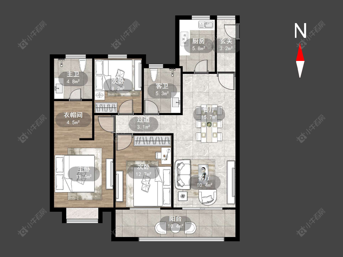 常州华润国际五期在售二手房源户型图_小牛看房