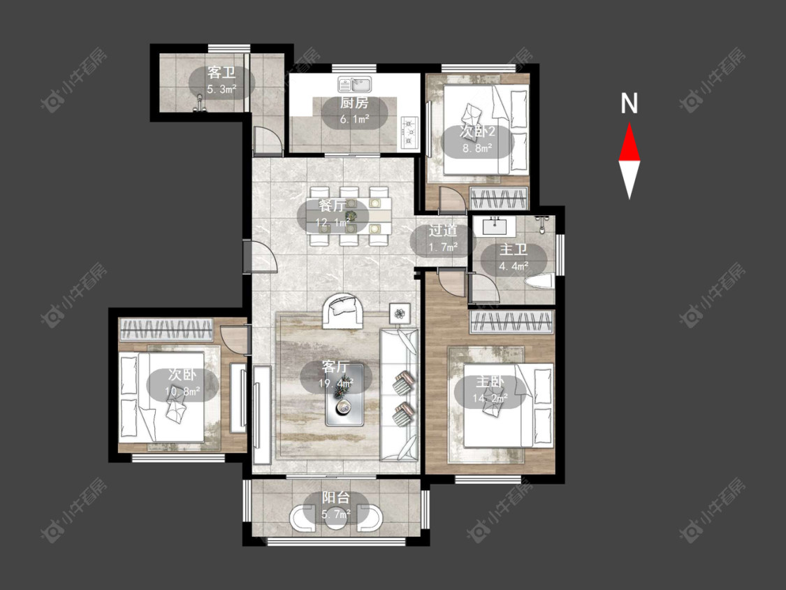 常州新景花苑一期在售二手房源户型图_小牛看房