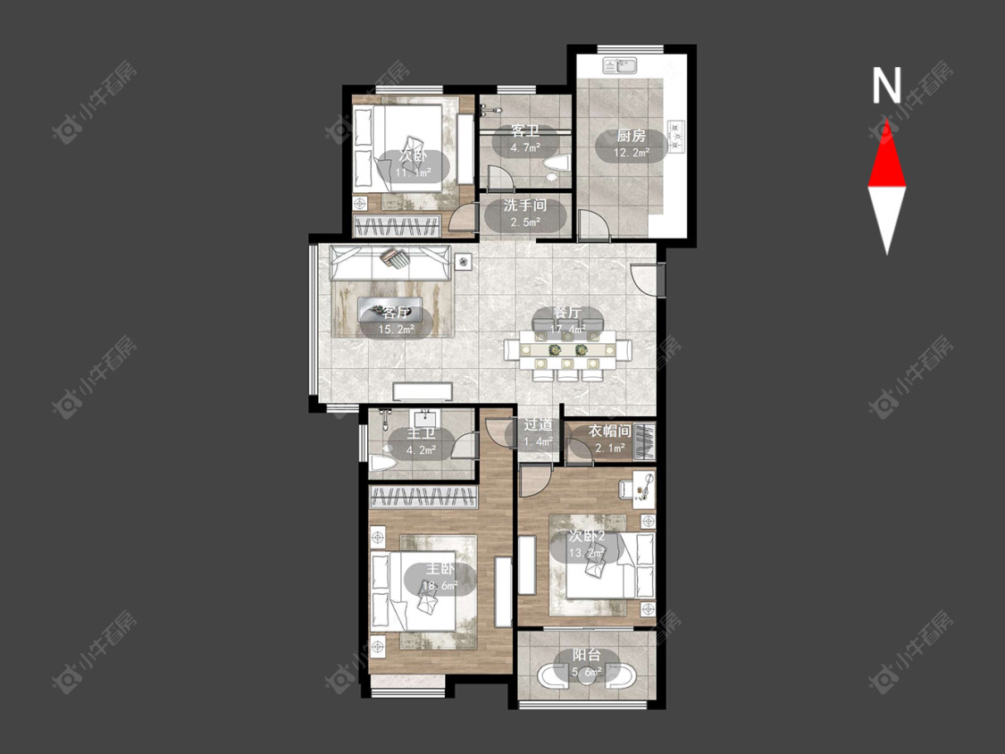 常州滨江豪园在售二手房源户型图_小牛看房