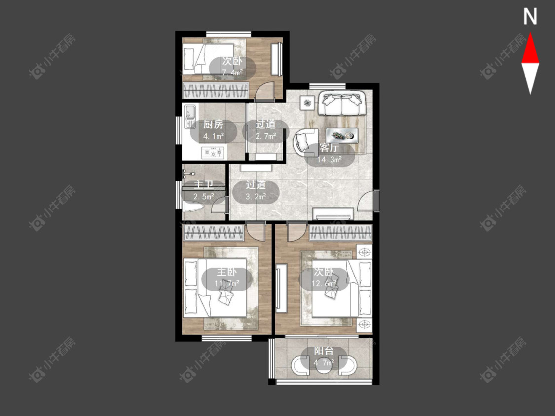 常州荷花池公寓东区在售二手房源户型图_小牛看房