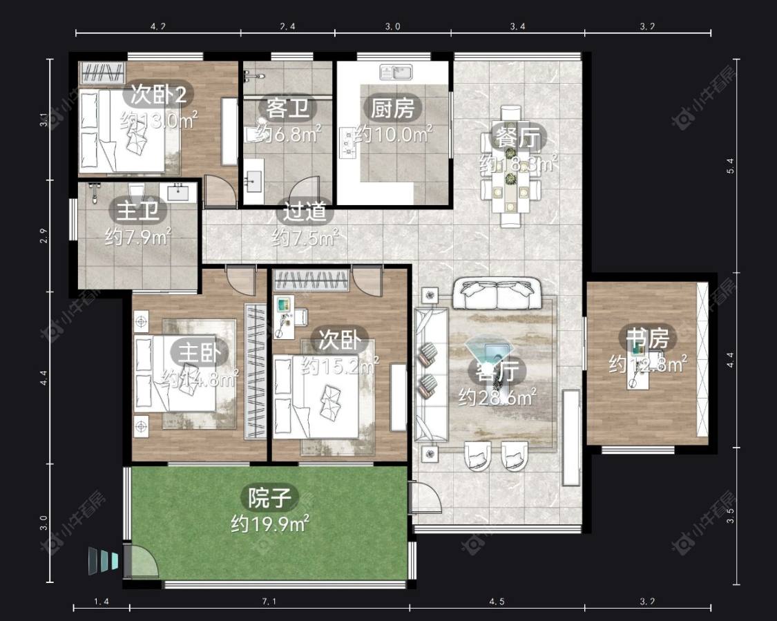 常州御龙苑4室2厅2卫出租_小牛看房