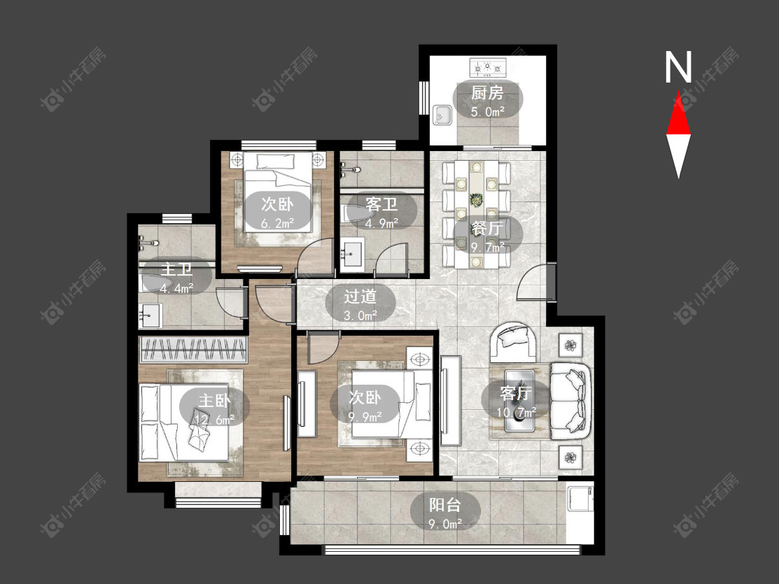 常州龙运天城在售二手房源户型图_小牛看房