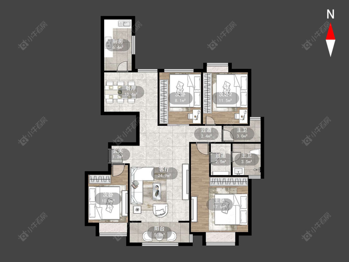 景瑞曦城房源户型图 常州景瑞曦城在售二手房源户型图_小牛看房