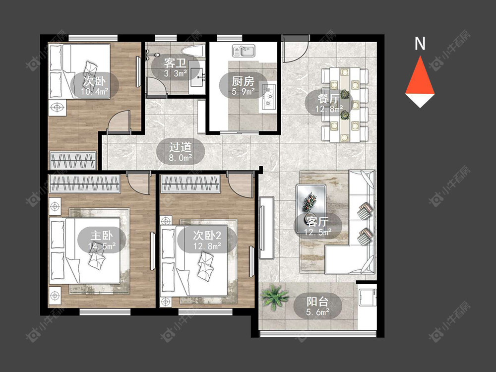 常州聚通豪庭在售二手房源户型图_小牛看房