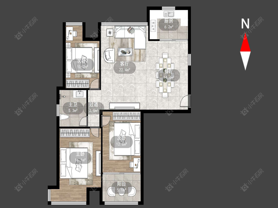 常州新城蓝钻苑北区在售二手房源户型图_小牛看房