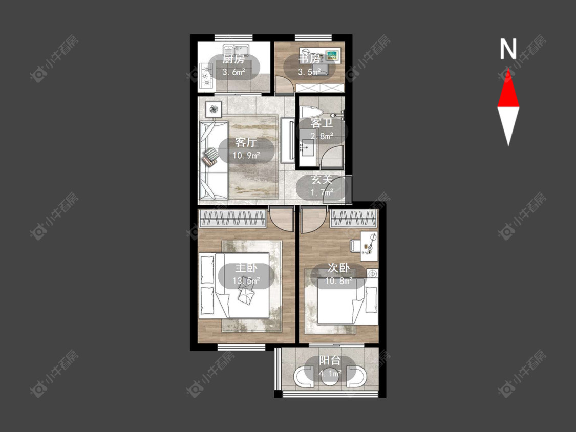 常州花园西村在售二手房源户型图_小牛看房