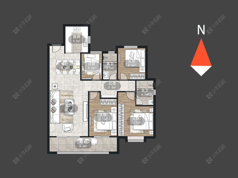 常州新城金樾在售二手房源户型图_小牛看房