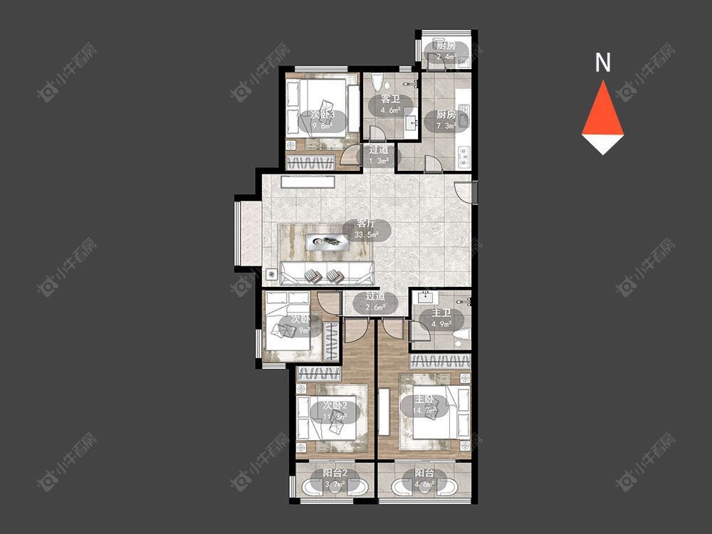 恒大御景房源户型图 常州恒大御景在售二手房源户型图_小牛看房