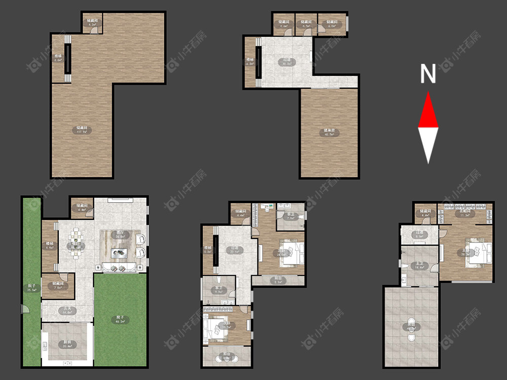 常州太湖院子在售二手房源户型图_小牛看房