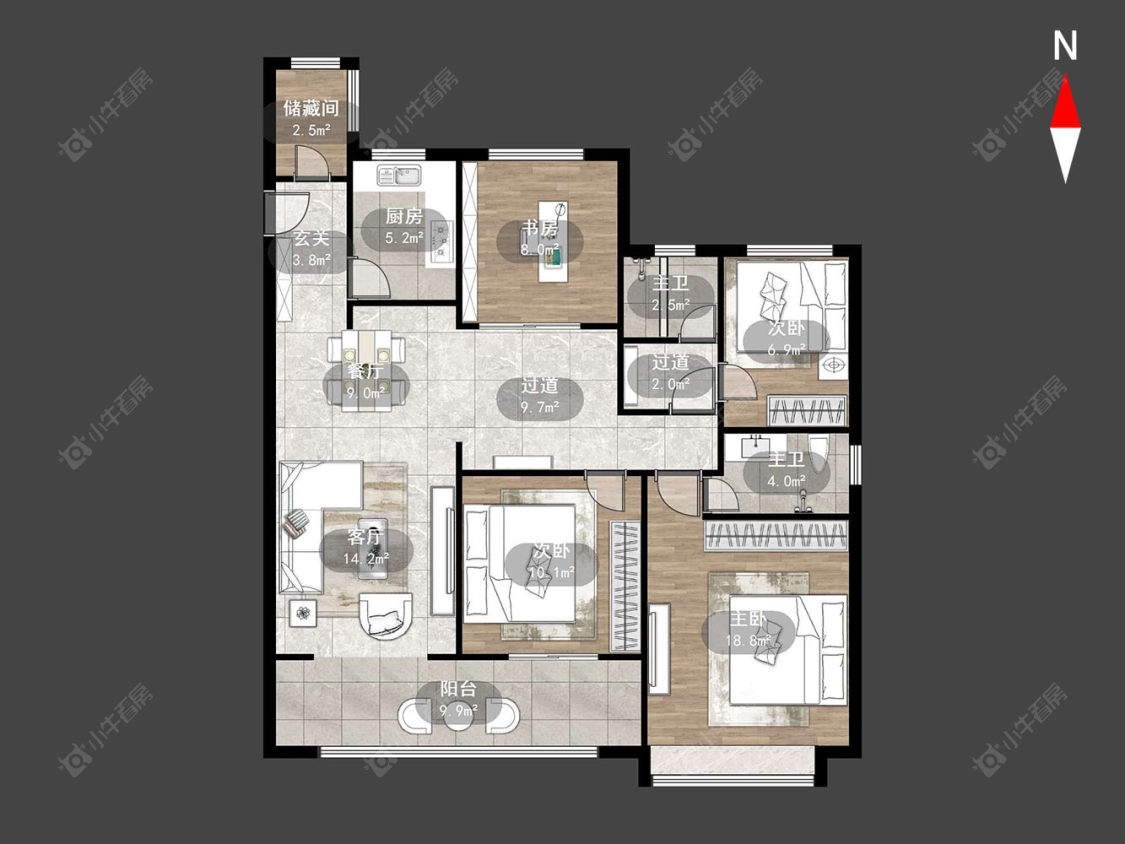 港悦府房源户型图 常州港悦府在售二手房源户型图_小牛看房