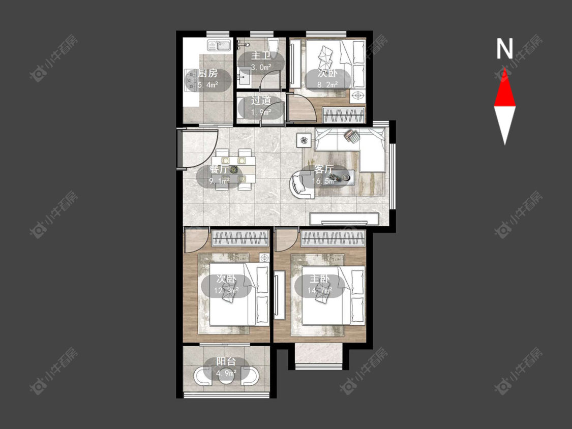 常州新城桃李郡在售二手房源户型图_小牛看房