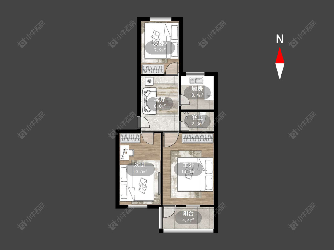 北环新村房源户型图 常州北环新村在售二手房源户型图_小牛看房