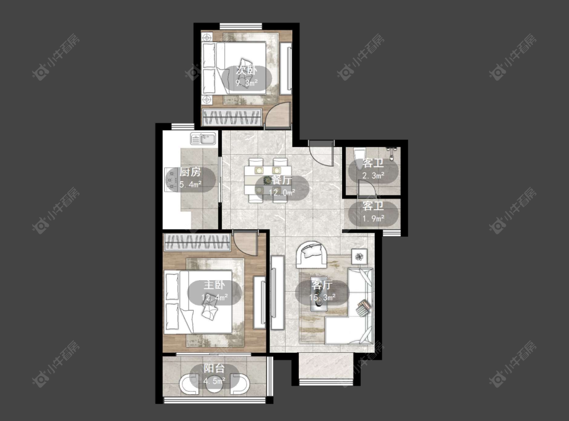 常州滨江明珠城东区在售二手房源户型图_小牛看房