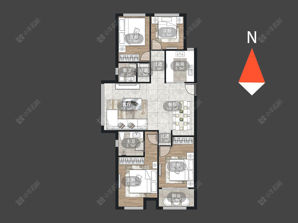 常州路劲城市主场在售二手房源户型图_小牛看房