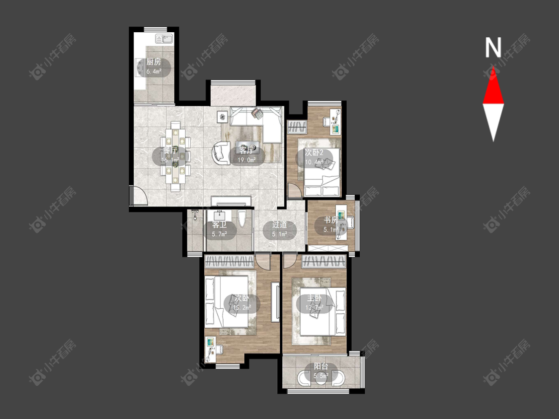 常州新城蓝钻苑南区在售二手房源户型图_小牛看房