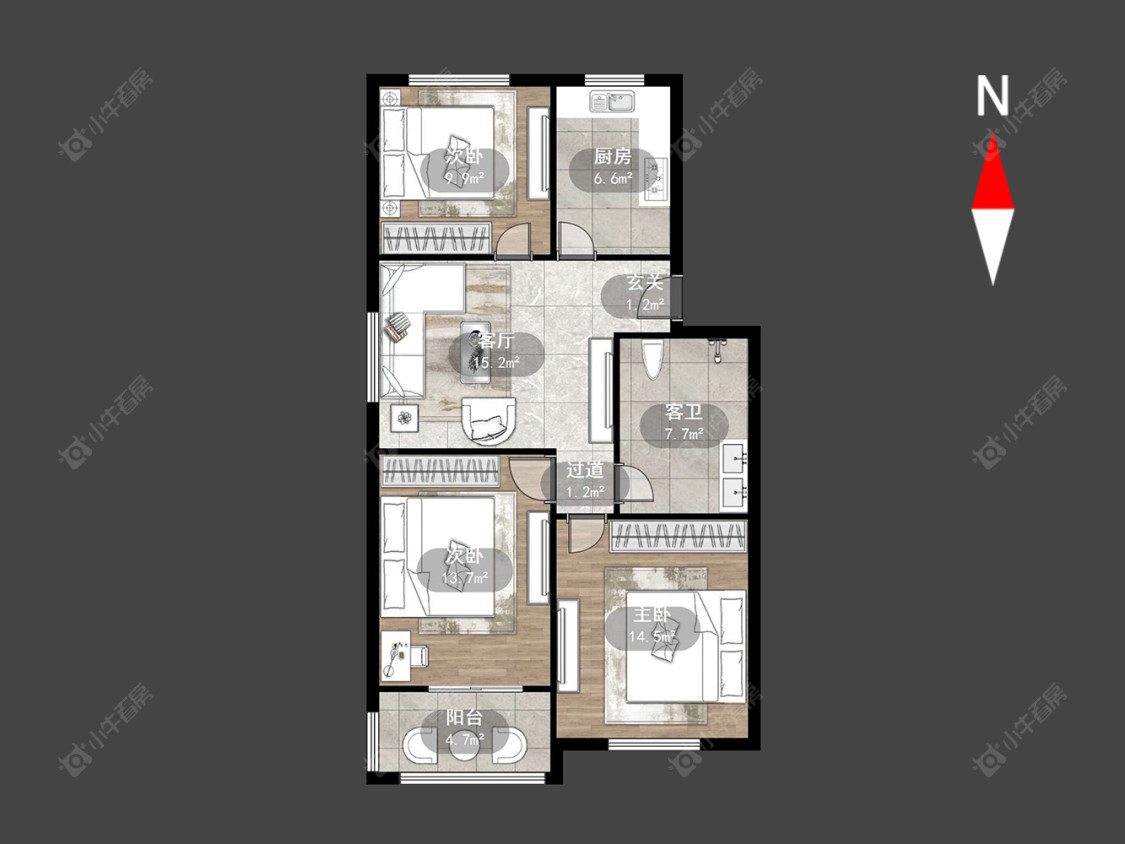 常州藻江花园一期在售二手房源户型图_小牛看房