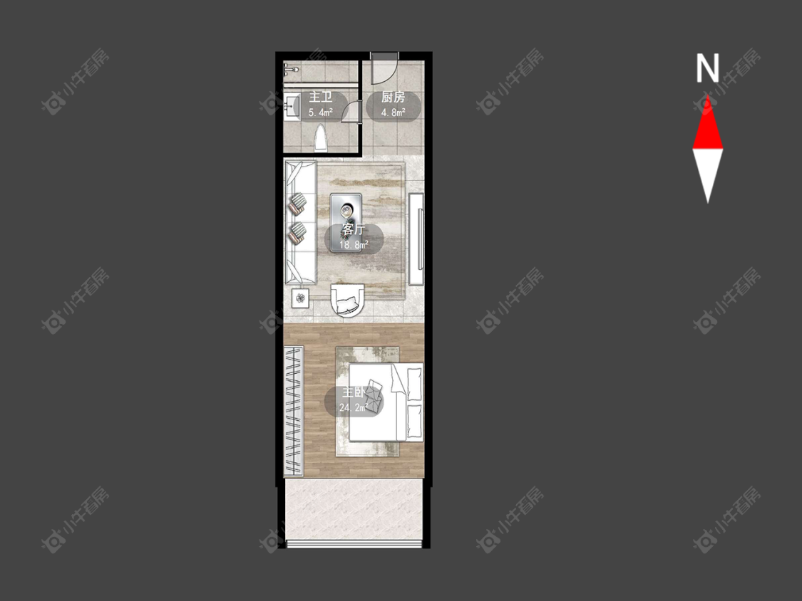 常州新北万达广场在售二手房源户型图_小牛看房