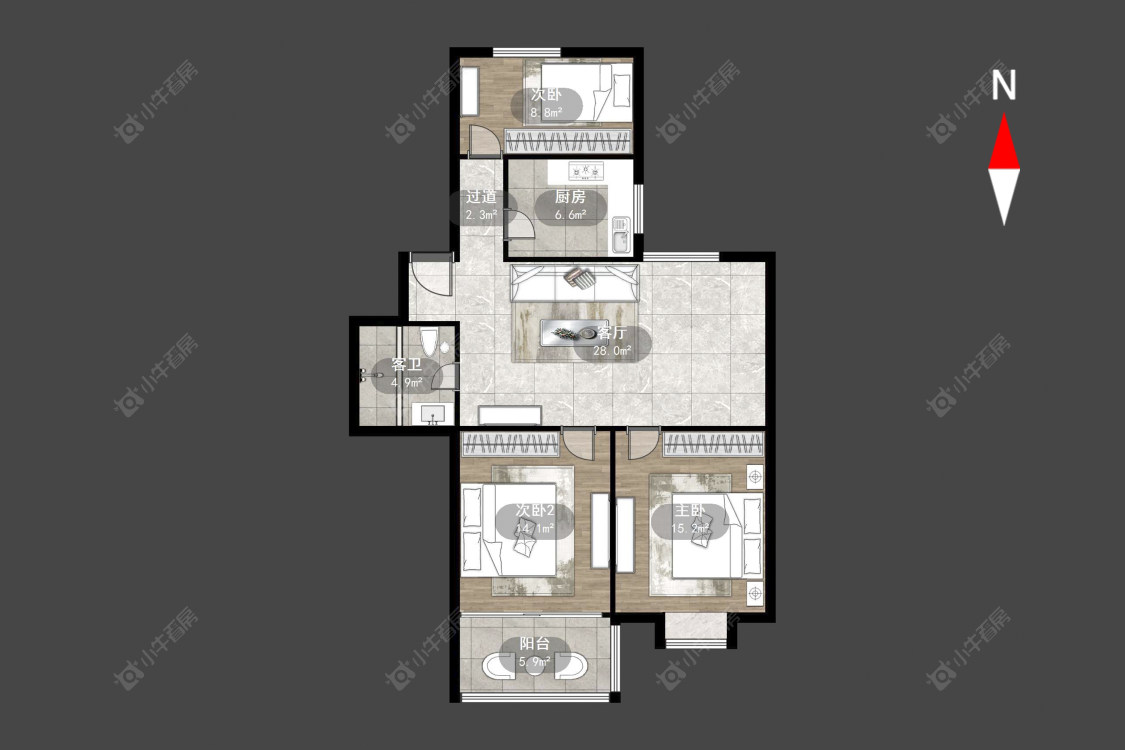 中凉新村六期房源户型图 常州中凉新村六期在售二手房源户型图_小牛看房