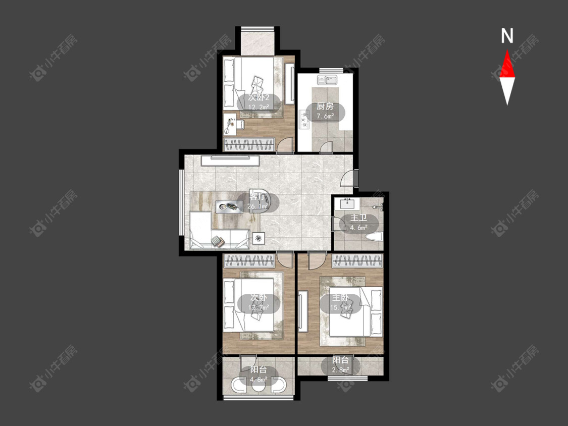 常州清潭花苑在售二手房源户型图_小牛看房
