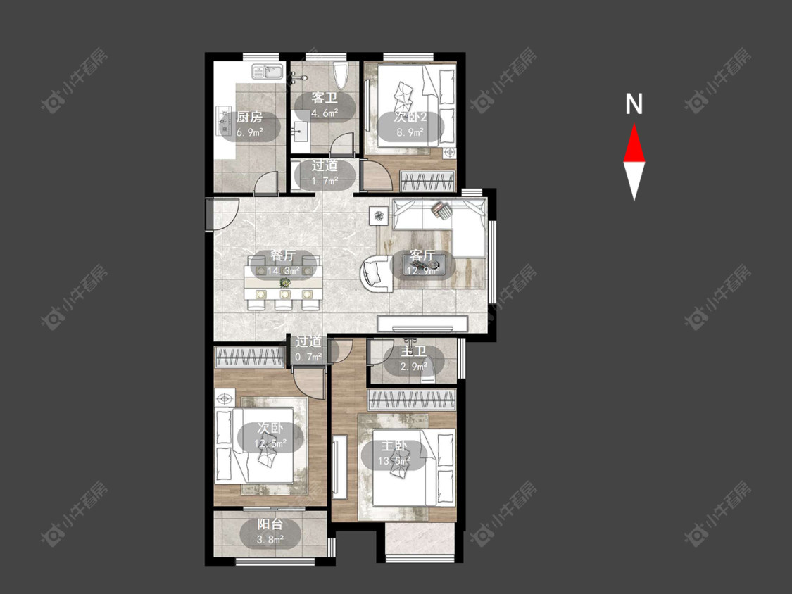 常州新裕花苑在售二手房源户型图_小牛看房