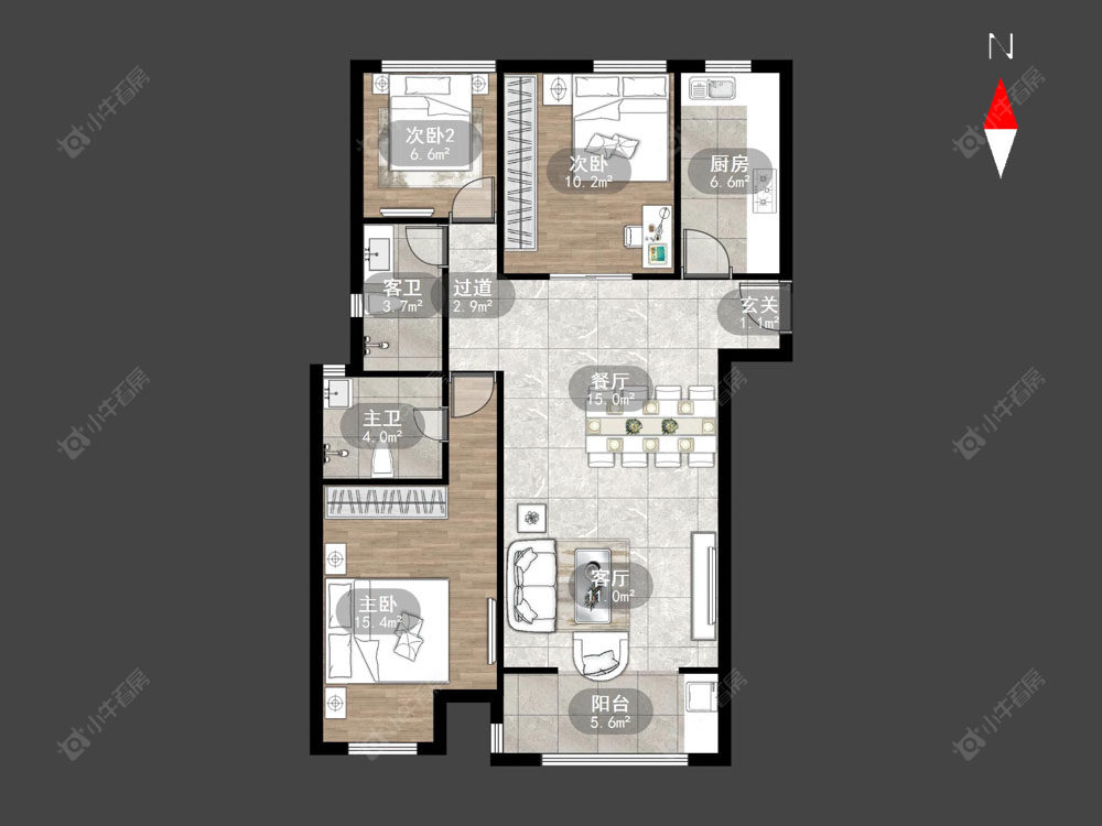 牡丹水岸国际房源户型图 常州牡丹水岸国际在售二手房源户型图_小牛看房