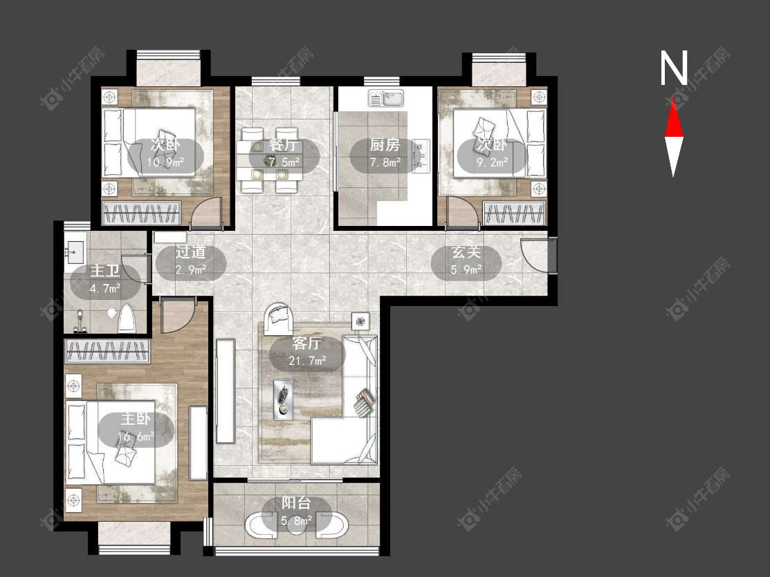常州采菱公寓在售二手房源户型图_小牛看房
