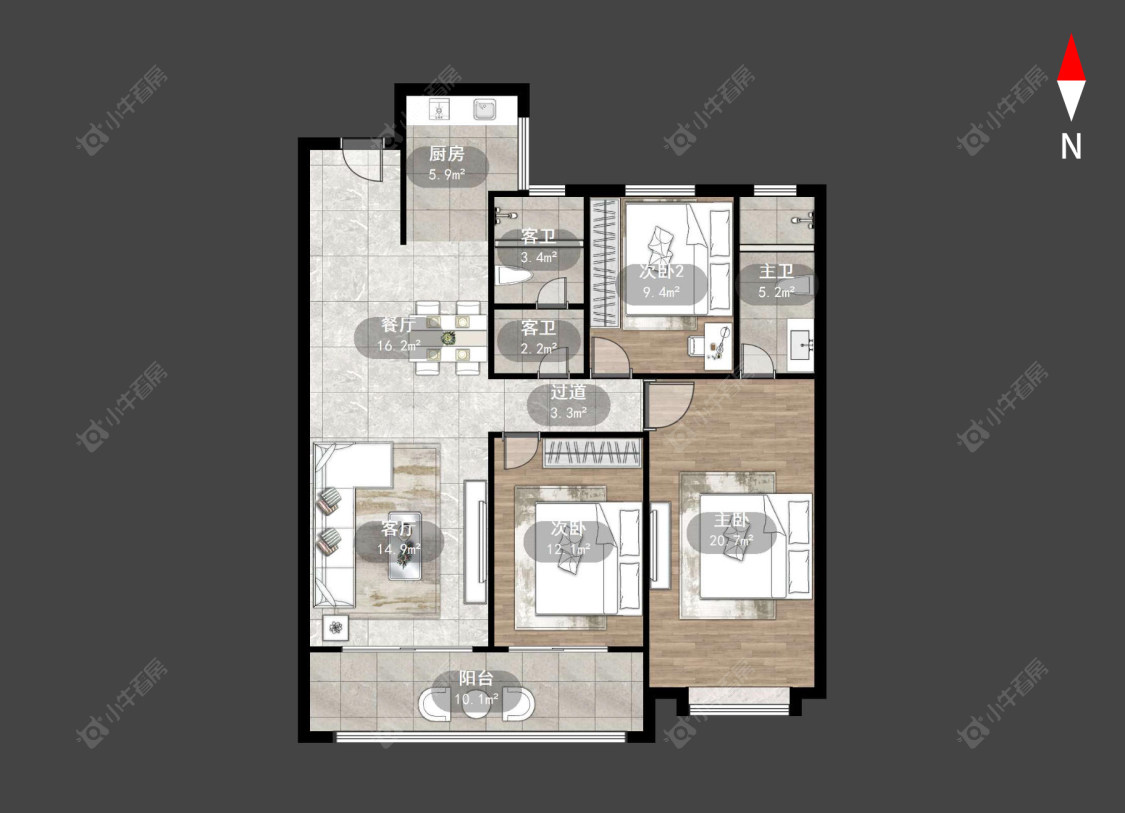 常州九洲玺在售二手房源户型图_小牛看房