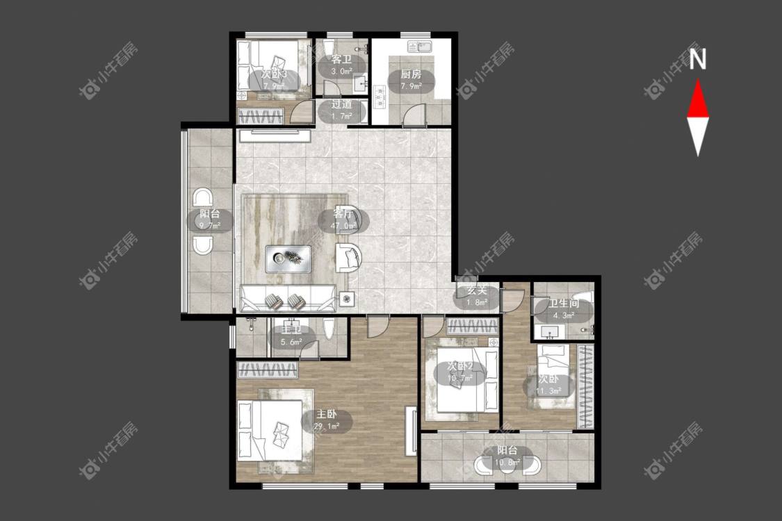 常发珑玥房源户型图 常州常发珑玥在租房源户型图_小牛看房