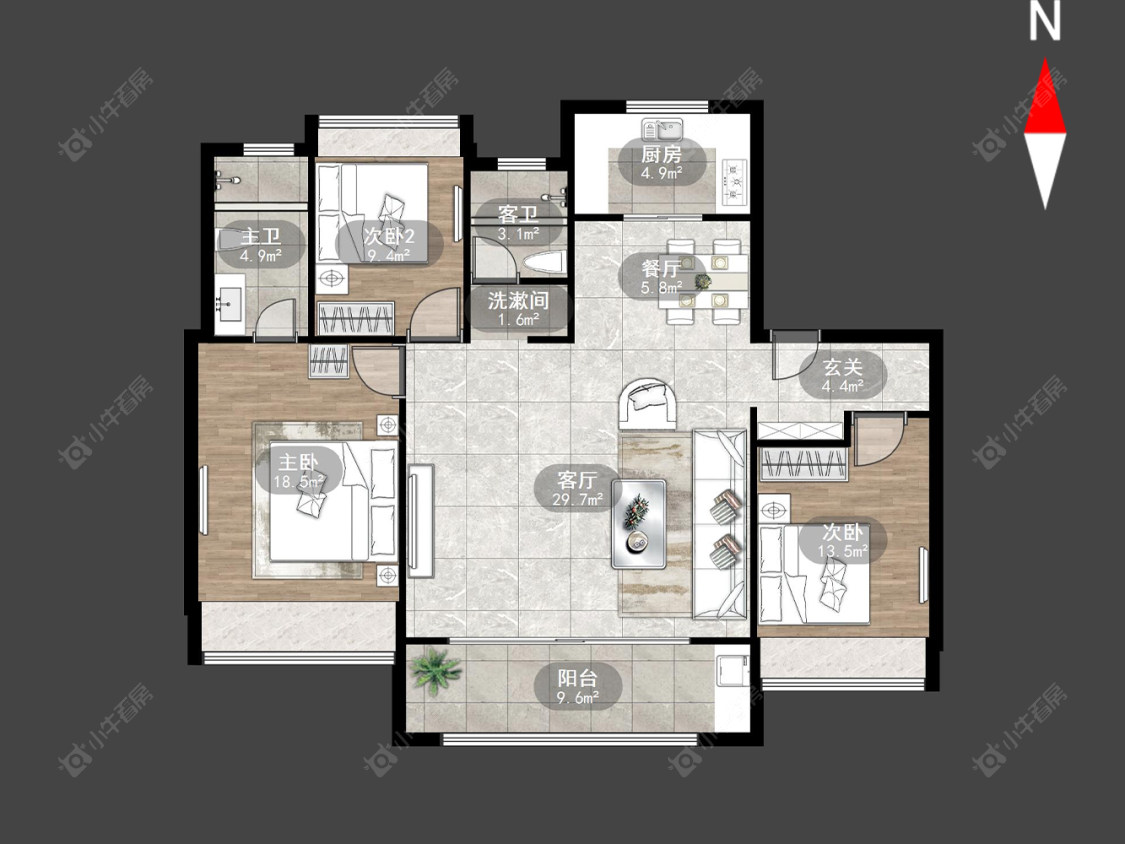 常州美的世茂云筑在售二手房源户型图_小牛看房