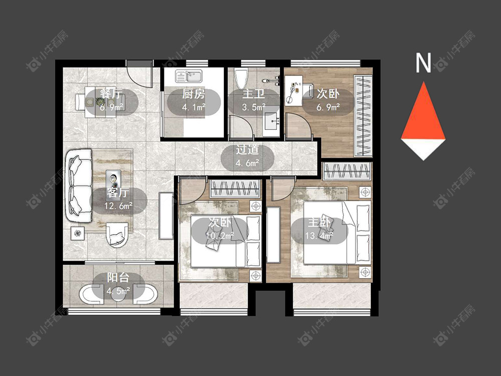 新城公馆荣域房源户型图 常州新城公馆荣域在售二手房源户型图_小牛看房