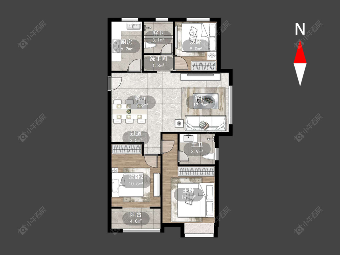 常州新欣嘉园在售二手房源户型图_小牛看房