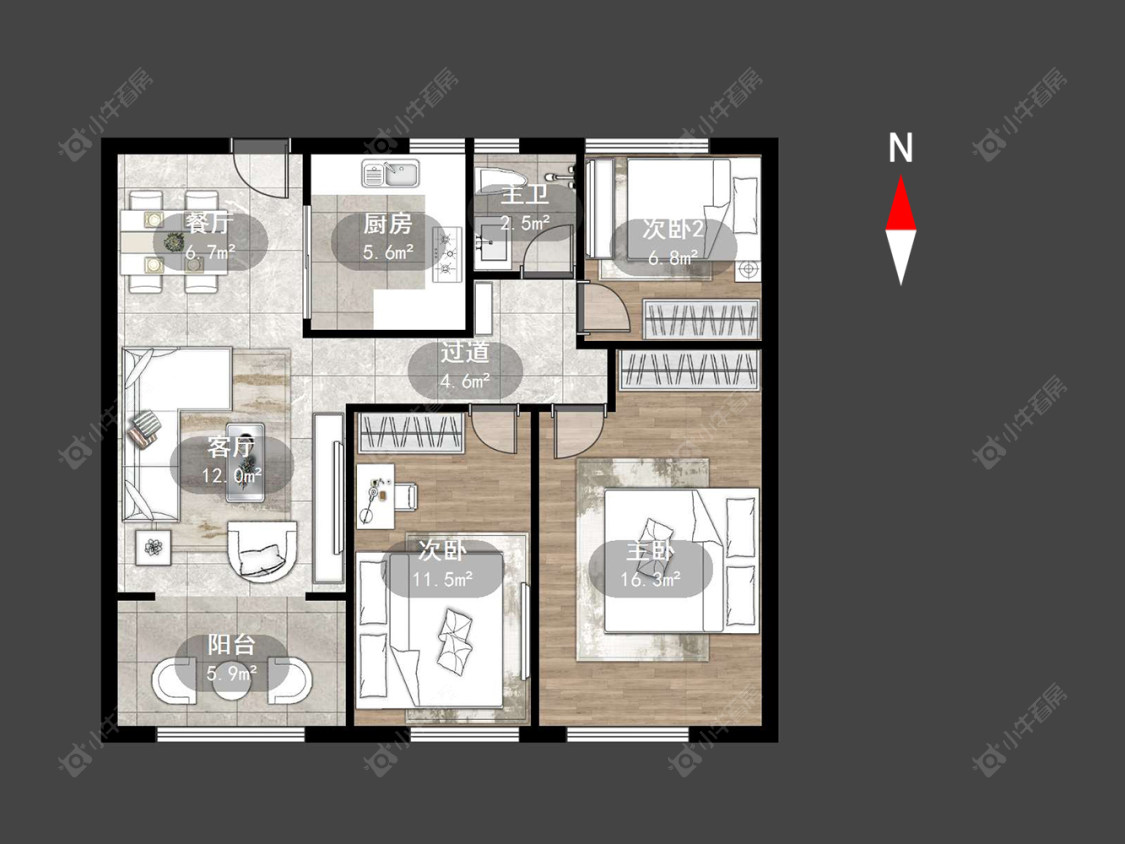 常州白马公馆在售二手房源户型图_小牛看房