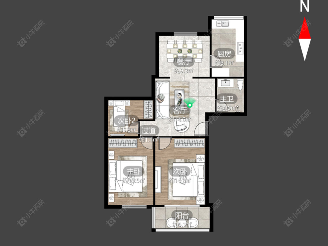 常州河苑家园二期在售二手房源户型图_小牛看房