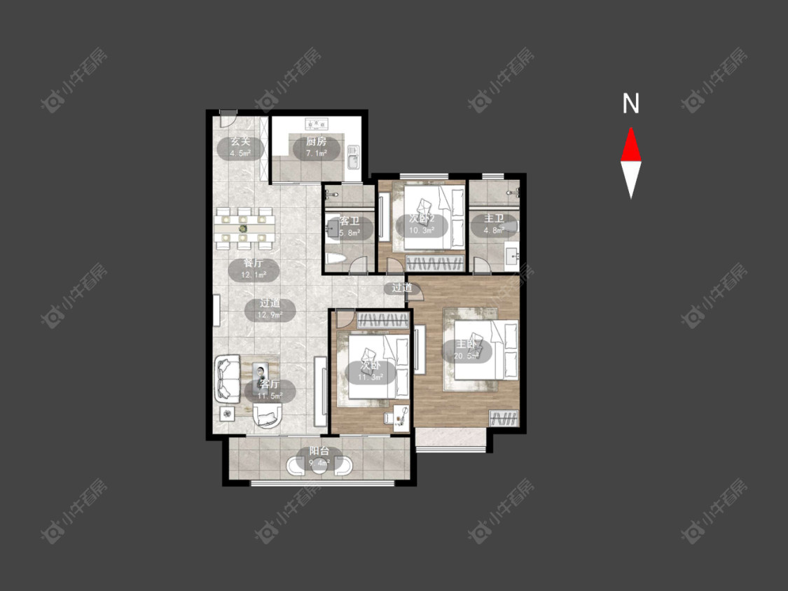 环球港湾房源户型图 常州环球港湾在售二手房源户型图_小牛看房