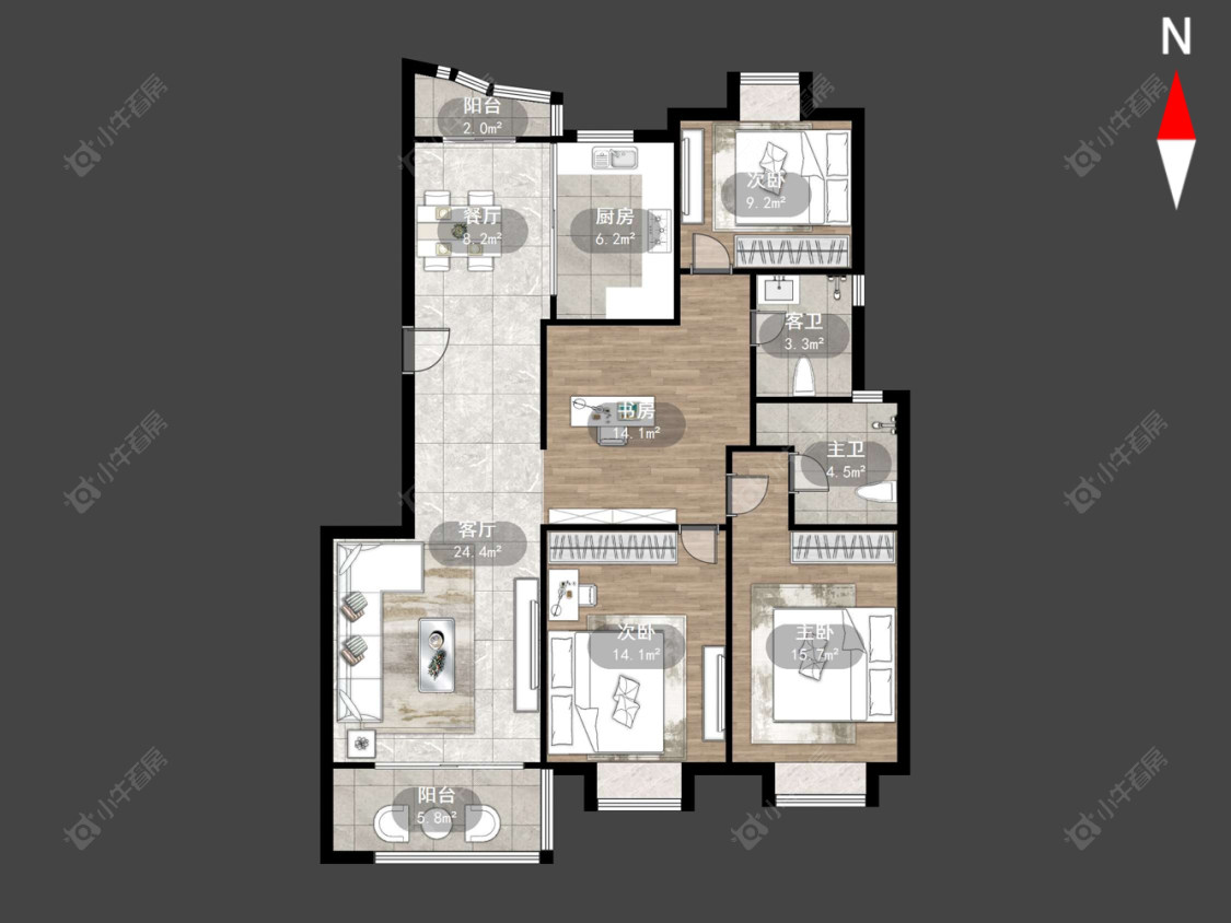 世纪明珠园房源户型图 常州世纪明珠园在售二手房源户型图_小牛看房