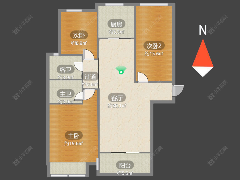 常州万达中央华城在售二手房源户型图_小牛看房