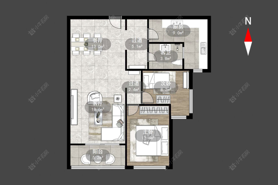 常州星河国际二区在售二手房源户型图_小牛看房