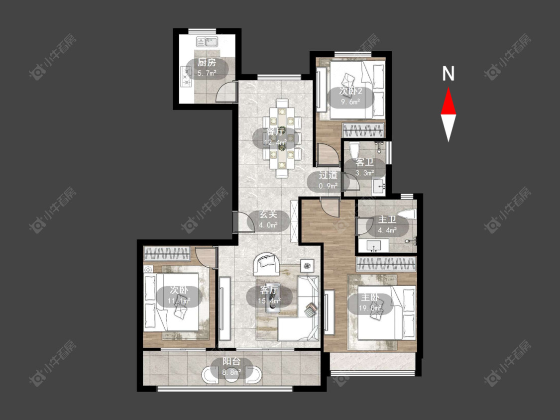 牡丹三江公馆房源户型图 常州牡丹三江公馆在售二手房源户型图_小牛看房