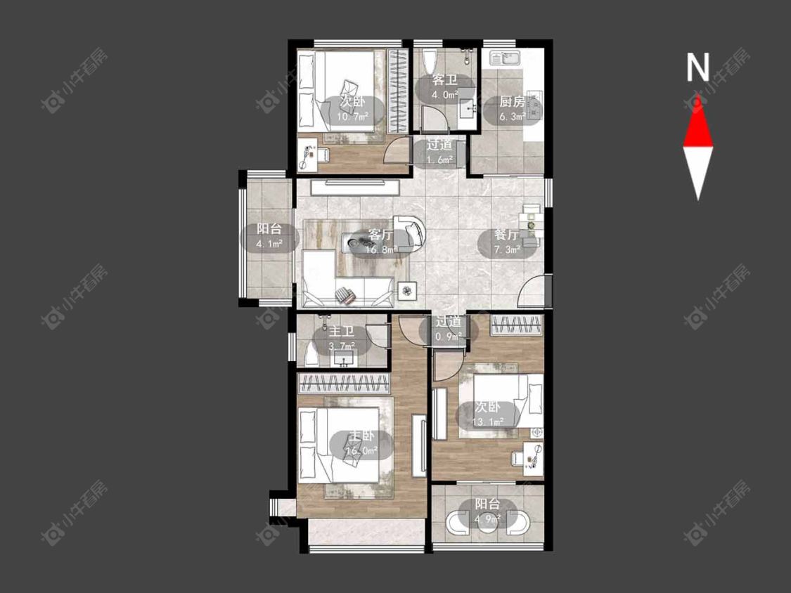 常州天润国际花园在售二手房源户型图_小牛看房