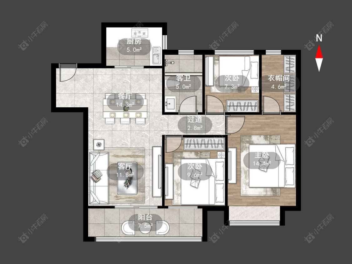 万科公园大道二三期房源户型图 常州万科公园大道二三期在售二手房源户型图_小牛看房