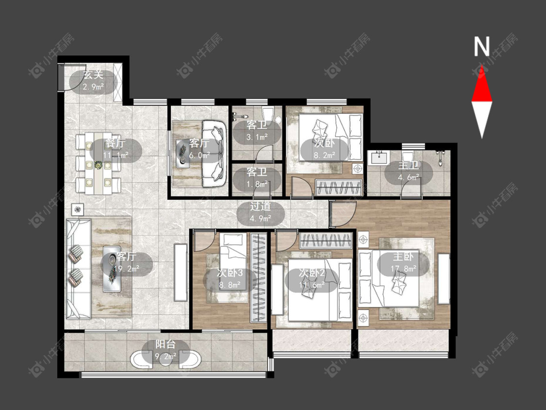 常州弘阳云峯在售二手房源户型图_小牛看房