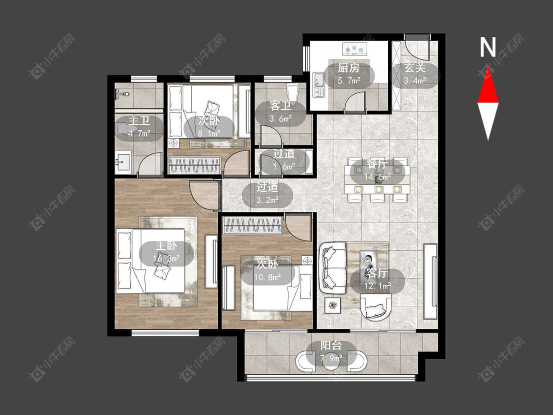 常州观湖名轩在售二手房源户型图_小牛看房