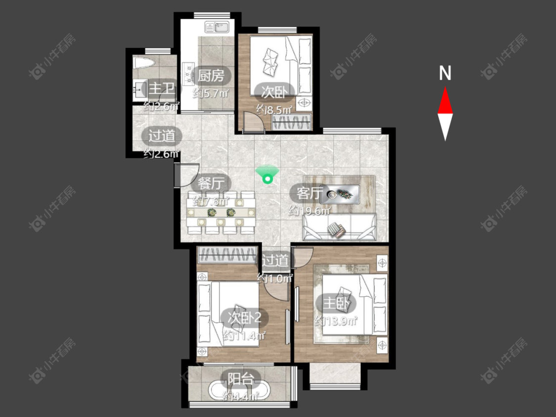 滨江明珠城东区房源户型图 常州滨江明珠城东区在售二手房源户型图_小牛看房