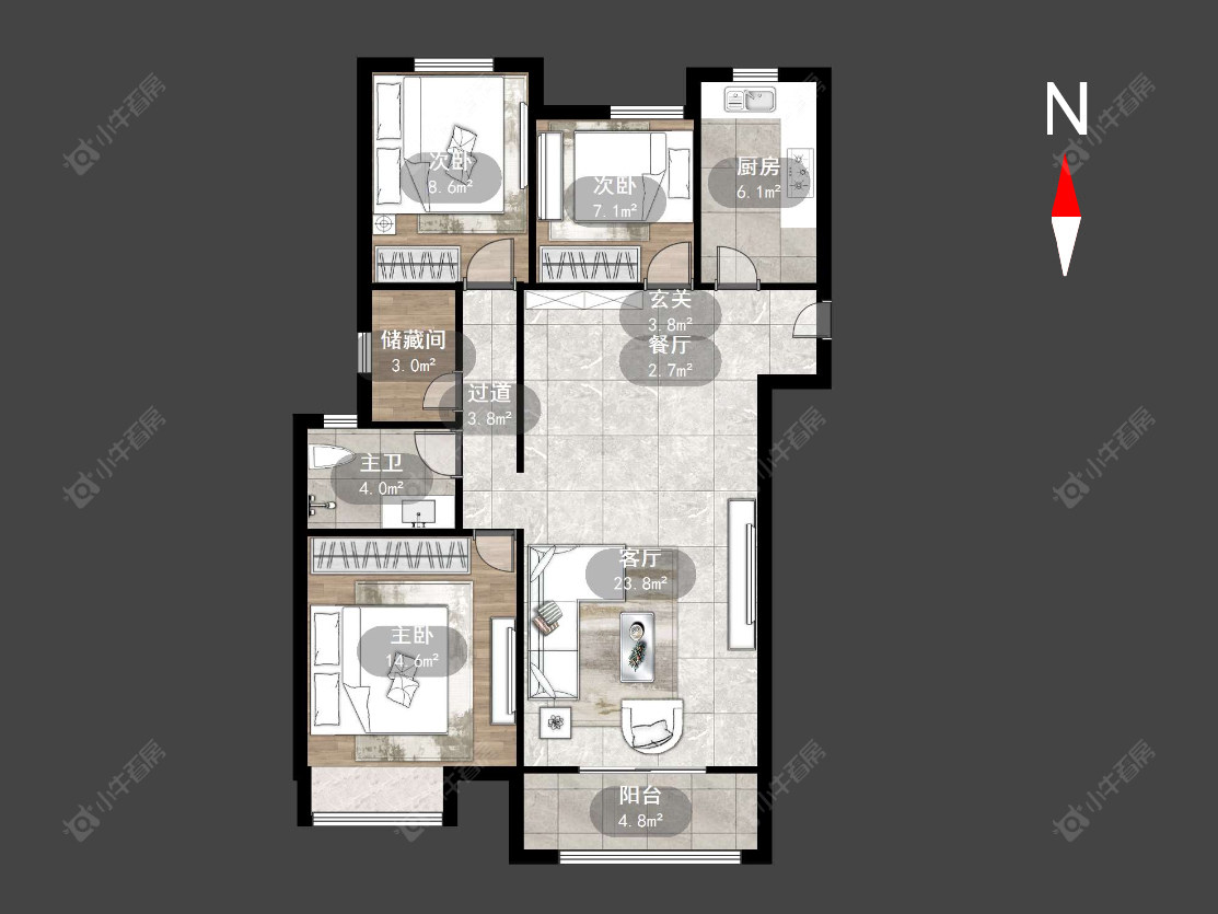 常州中海凤凰熙岸在售二手房源户型图_小牛看房