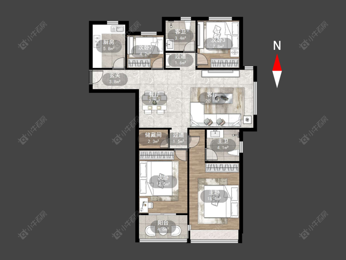 常州锦海星城二期在售二手房源户型图_小牛看房