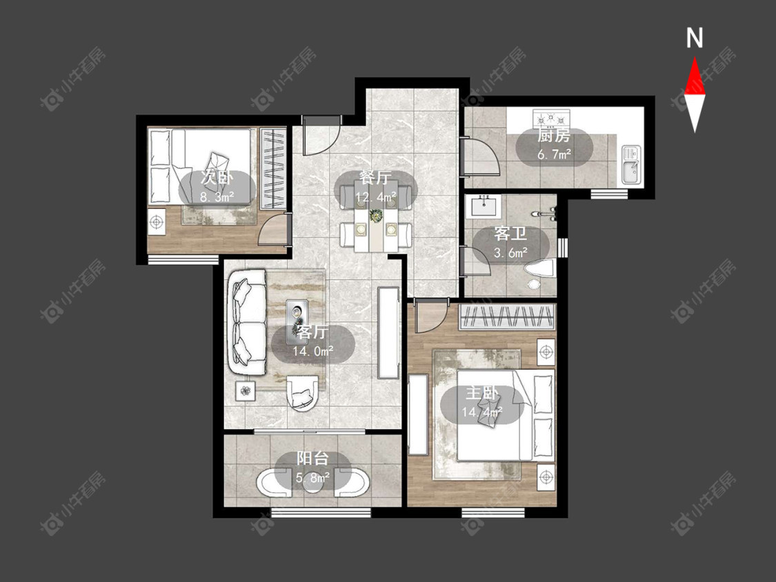 公园壹号四期房源户型图 常州公园壹号四期在售二手房源户型图_小牛看房