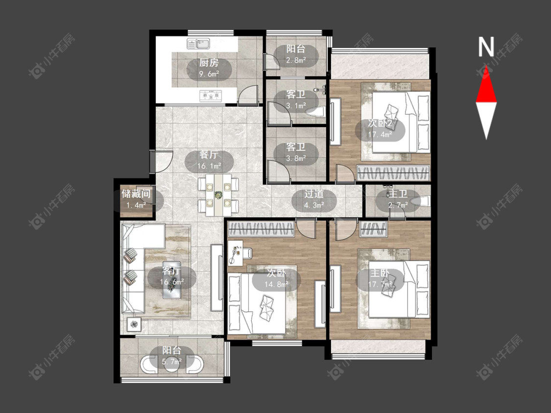 常州百盛苑在售二手房源户型图_小牛看房