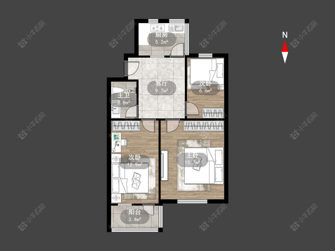 文化二村房源户型图 常州文化二村在售二手房源户型图_小牛看房