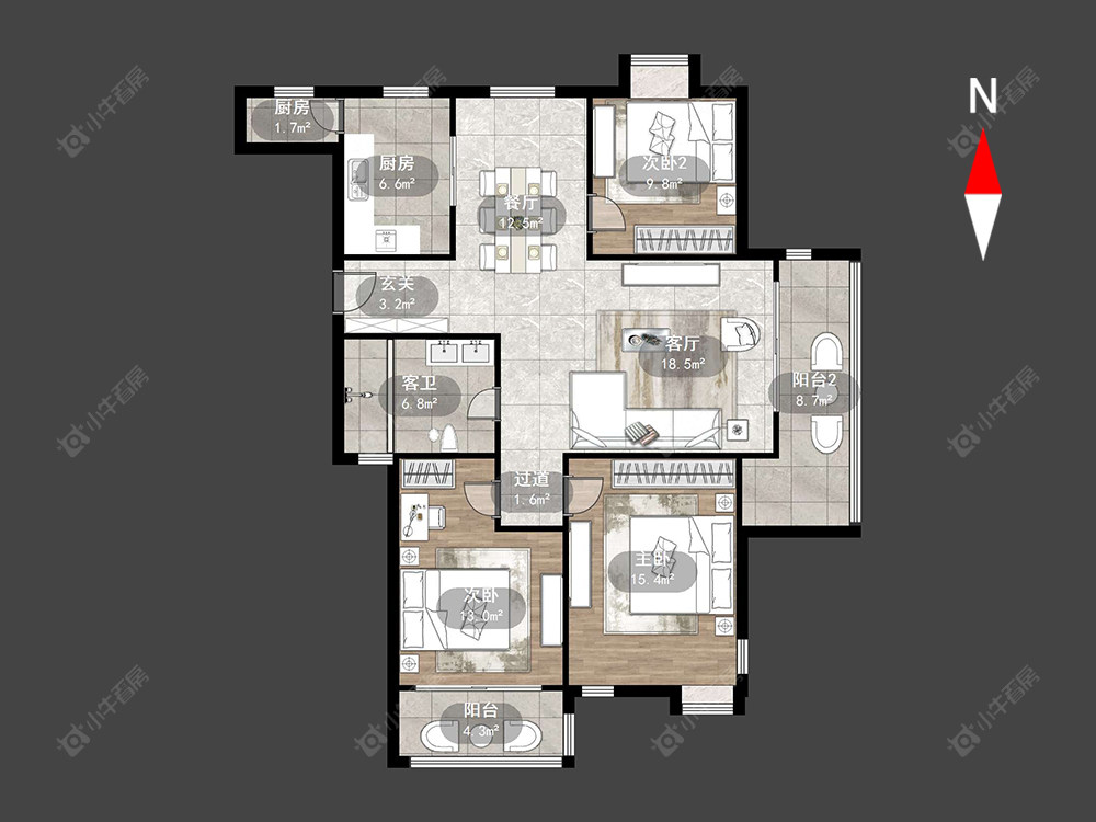 常州随园锦湖公寓在售二手房源户型图_小牛看房