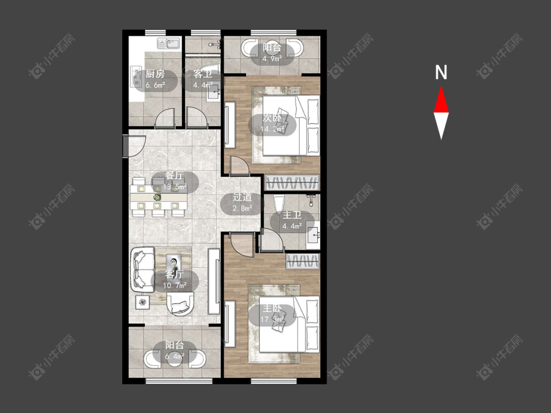 常州绿地世纪城三期在售二手房源户型图_小牛看房